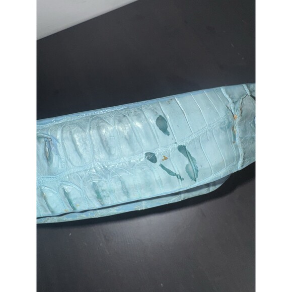 Vintage Turquoise Crocodile Hornback Leather Belt Western Rodeo 38\